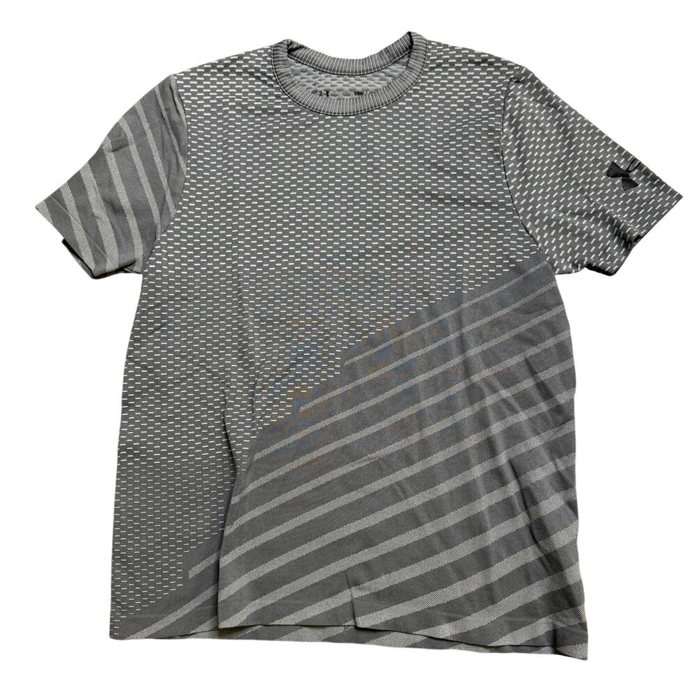 Under Armour Youth Small Grey Sports Workout Tee Shirt Loose Kids Children